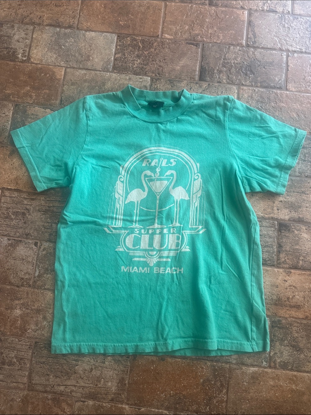 Rails Teal Graphic T-Shirt - Miami Beach Club